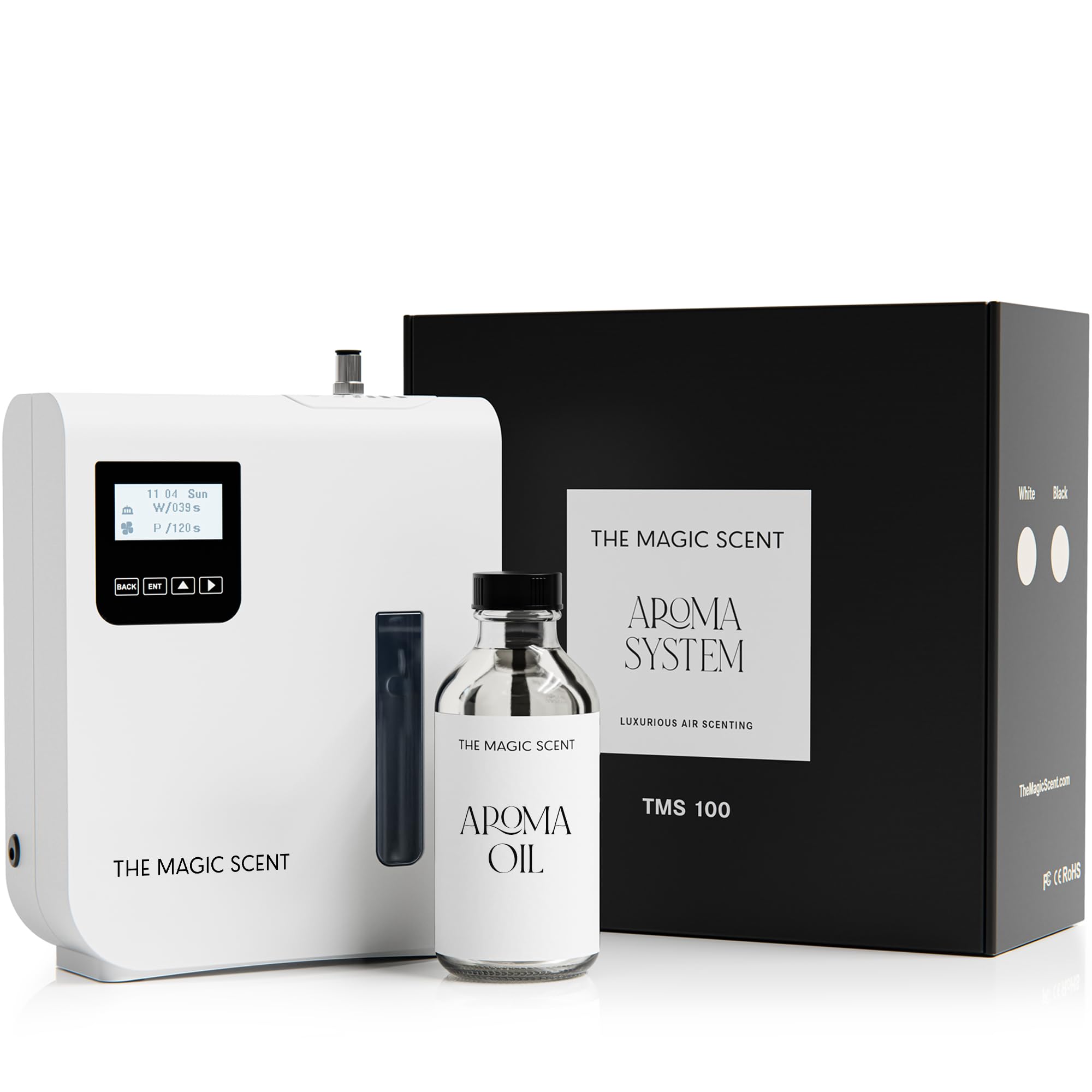 Premium Scent Diffuser for Home, Hotel & Commercial Use - Large Room Waterless Aroma Machine with HVAC & Portable Nebulizing Options - Includes Essential Oils (Perfect for Spa, Office, Yoga Studio & Retail Spaces)
