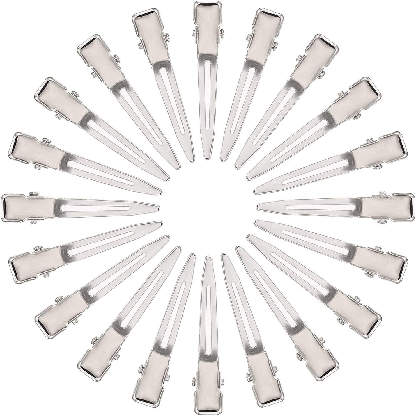 JAGMOOLYA 1.75 Inch Silver Alligator Hair Clips - 10 Pack Metal Hair Pins for Extensions, Curls & Sectioning | Perfect for Styling, Salon Use & DIY Hair Accessories