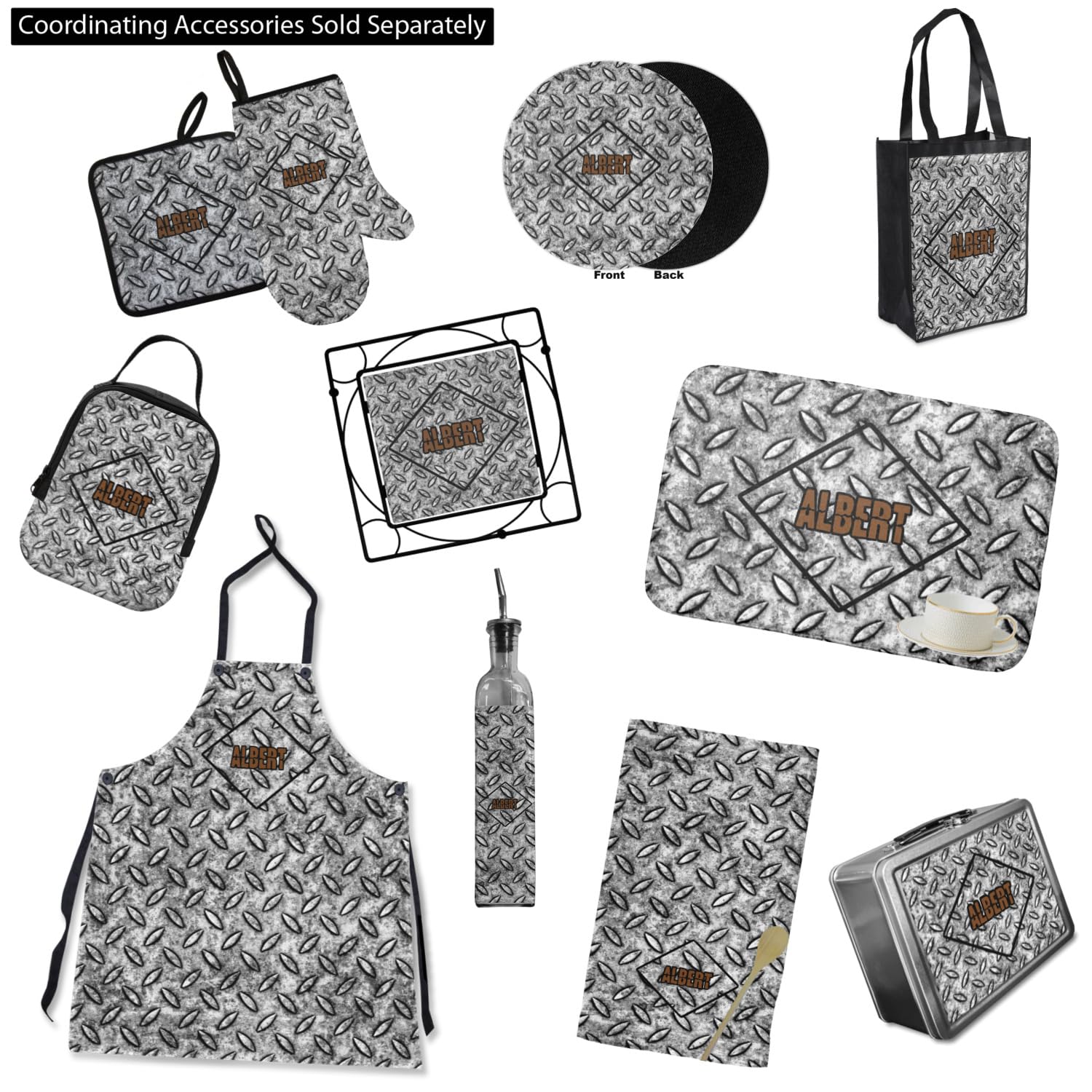 Custom Engraved Stainless Steel Diamond Plate Lunch Box - Durable & Insulated for Work, School, Picnics & Outdoor Activities