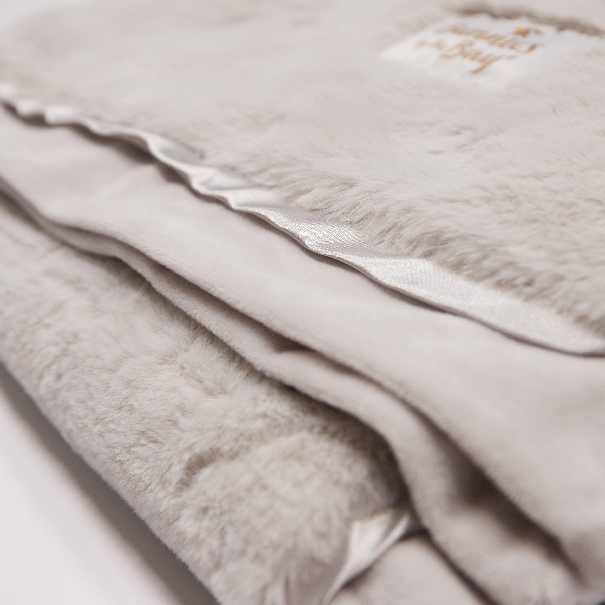 Big Cozy Nibble Fur Blanket - Soft Gray Plush Throw 50x60 Inches - Perfect for Couch, Bed & Winter Snuggling