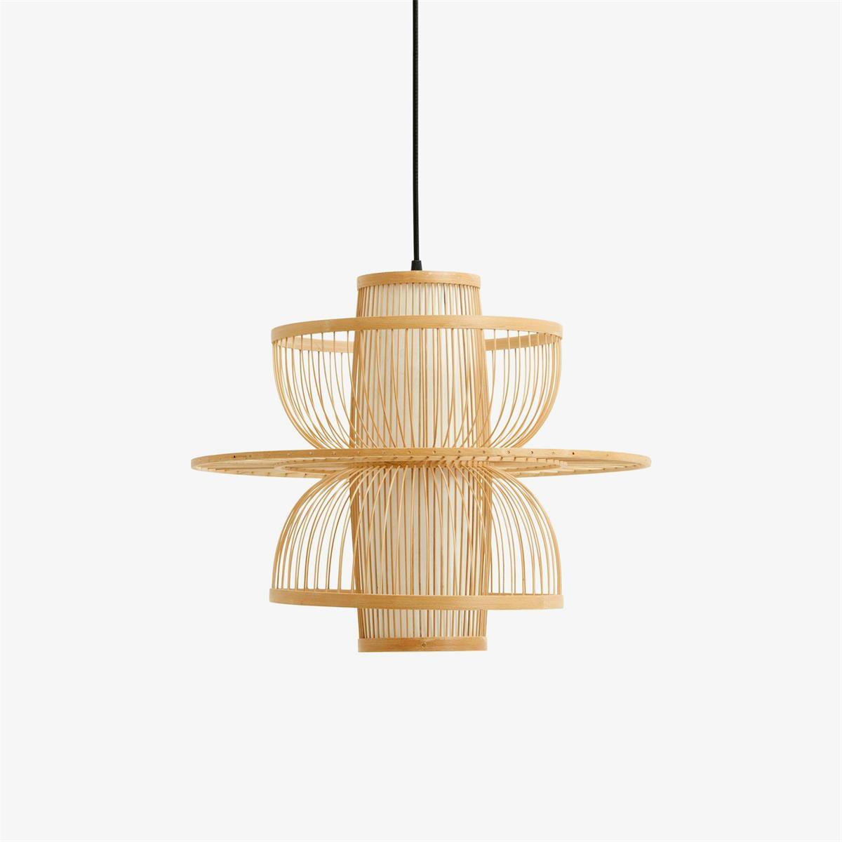 Handmade Sigyn Bamboo Pendant Light - Natural Eco-Friendly Hanging Lamp for Living Room, Bedroom, or Dining Room Decor