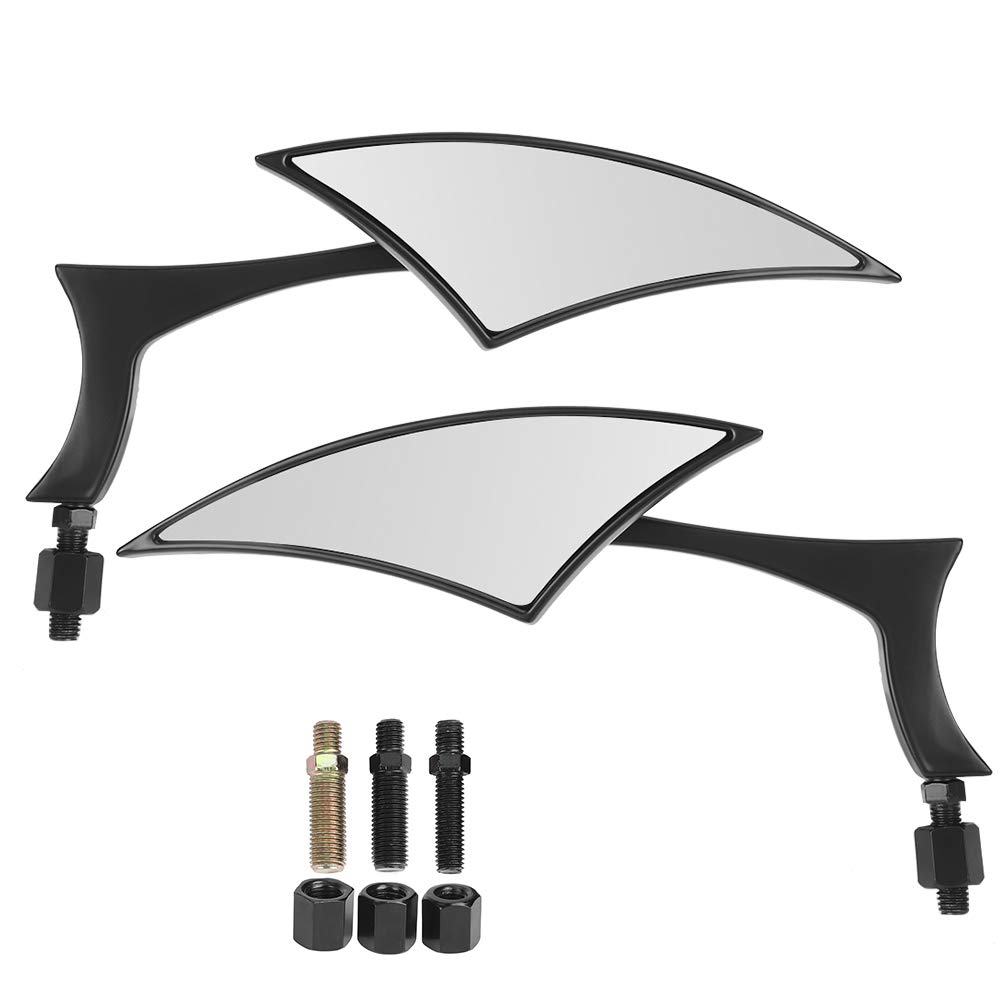 Fydun Universal 8mm/10mm Motorcycle Rearview Mirrors - 2Pcs Adjustable Side Mirrors for Harley, Honda, Yamaha & More - Perfect for Cruisers, Touring Bikes & Street Motorcycles - Enhances Safety & Visibility on Road Trips & Daily Commutes