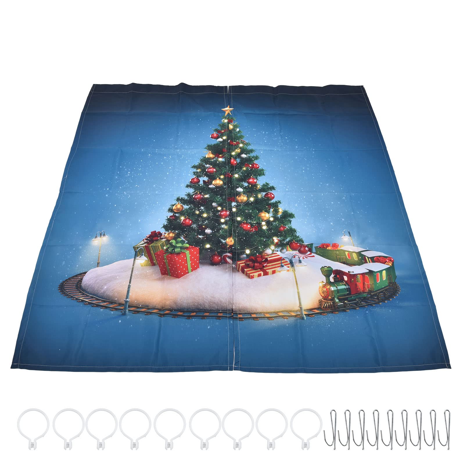 Christmas Shading Curtains - Colorful Holiday Print Window Drapes for Living Room & Bedroom (59x65 Inches) - Perfect for Festive Home Decor & Seasonal Light Control
