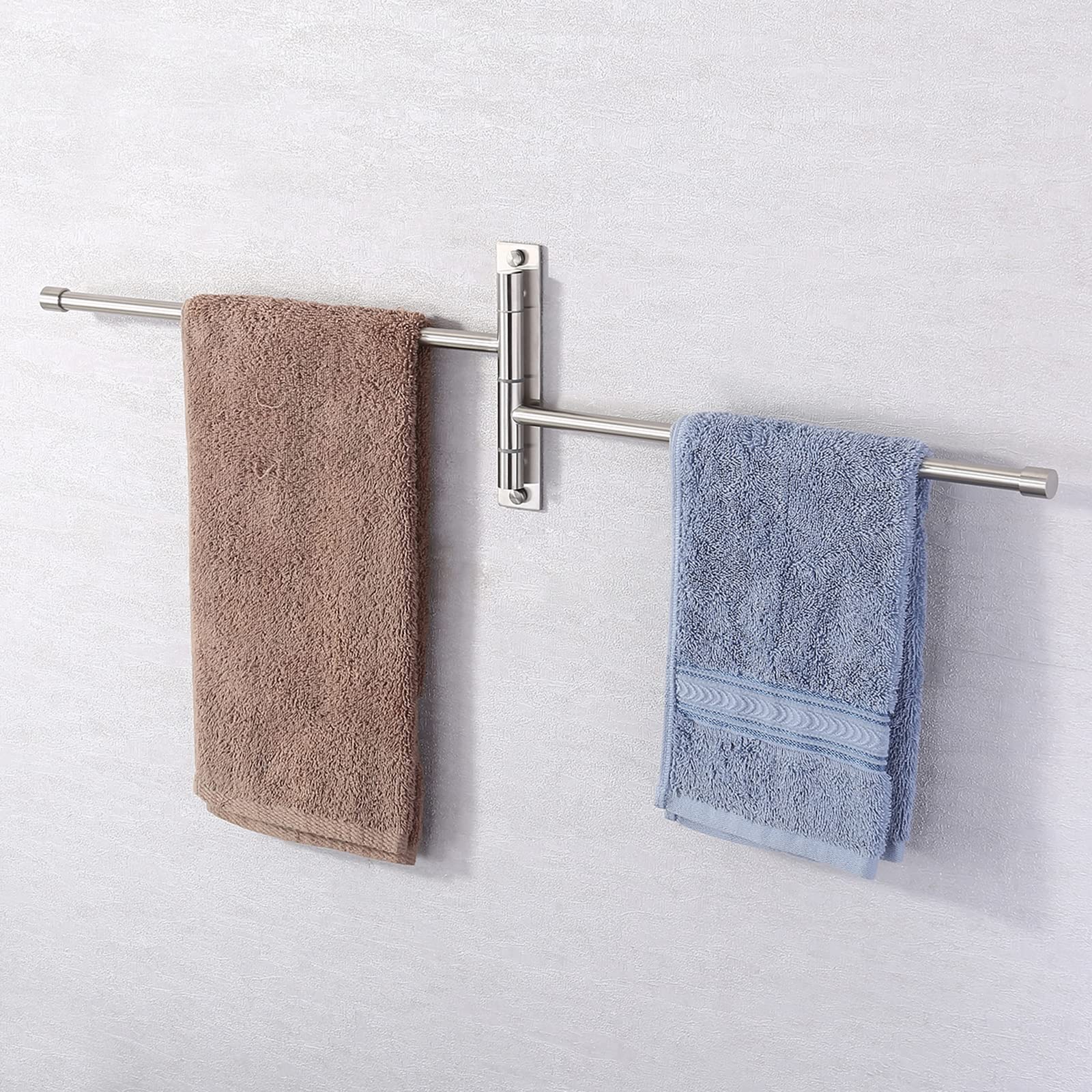 13.8 Inch Swing Mount Towel Bar - 2-Arm Stainless Steel Wall Towel Holder with Brushed Finish (A2102S2-2) | Durable SUS304 for Bathroom, Kitchen & Spa Decor