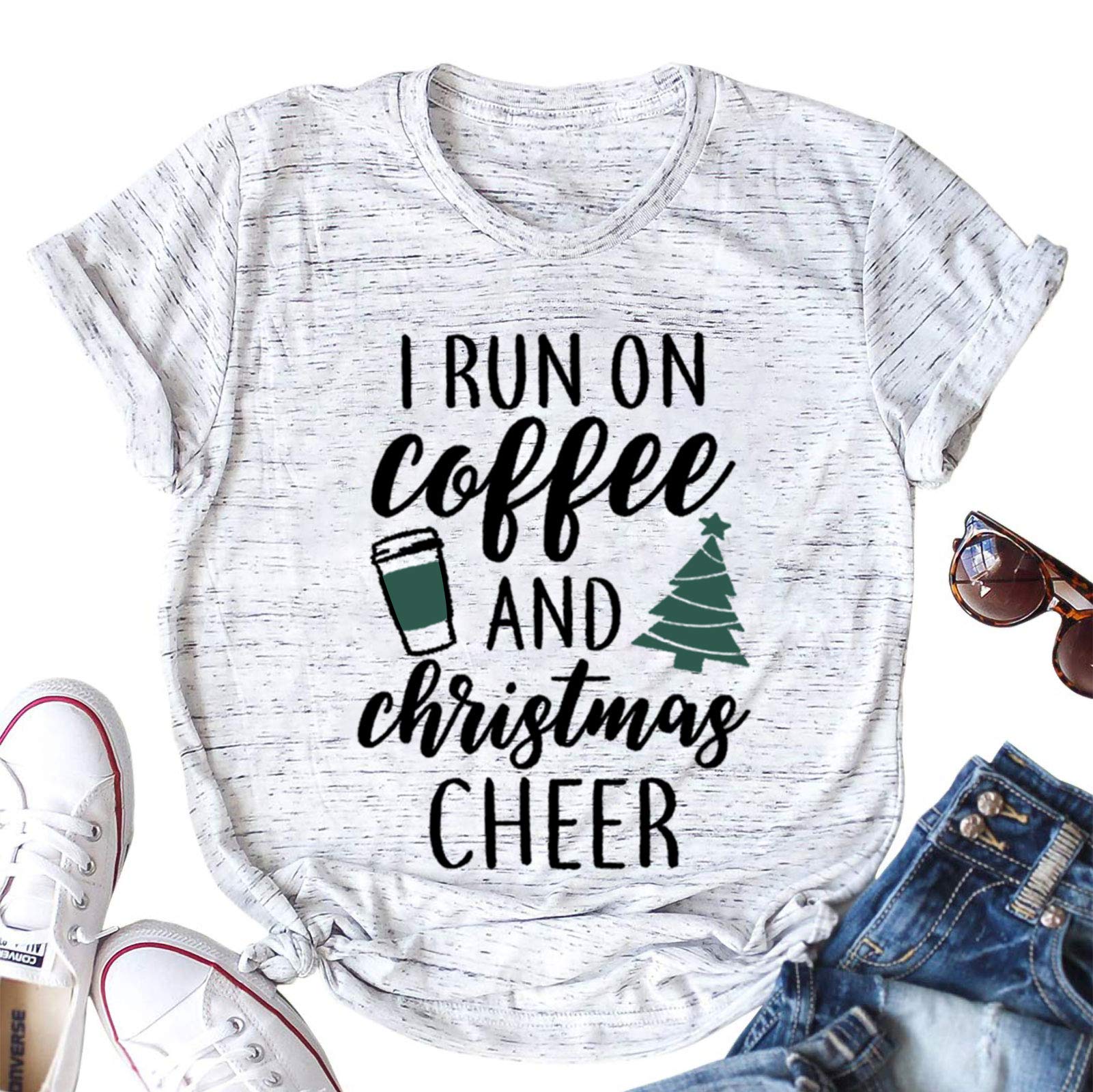 Festive Christmas Shirts for Women - Funny Holiday Teacher T-Shirts & Xmas Tee Tops - Perfect for School Parties, Family Gatherings & Holiday Photos
