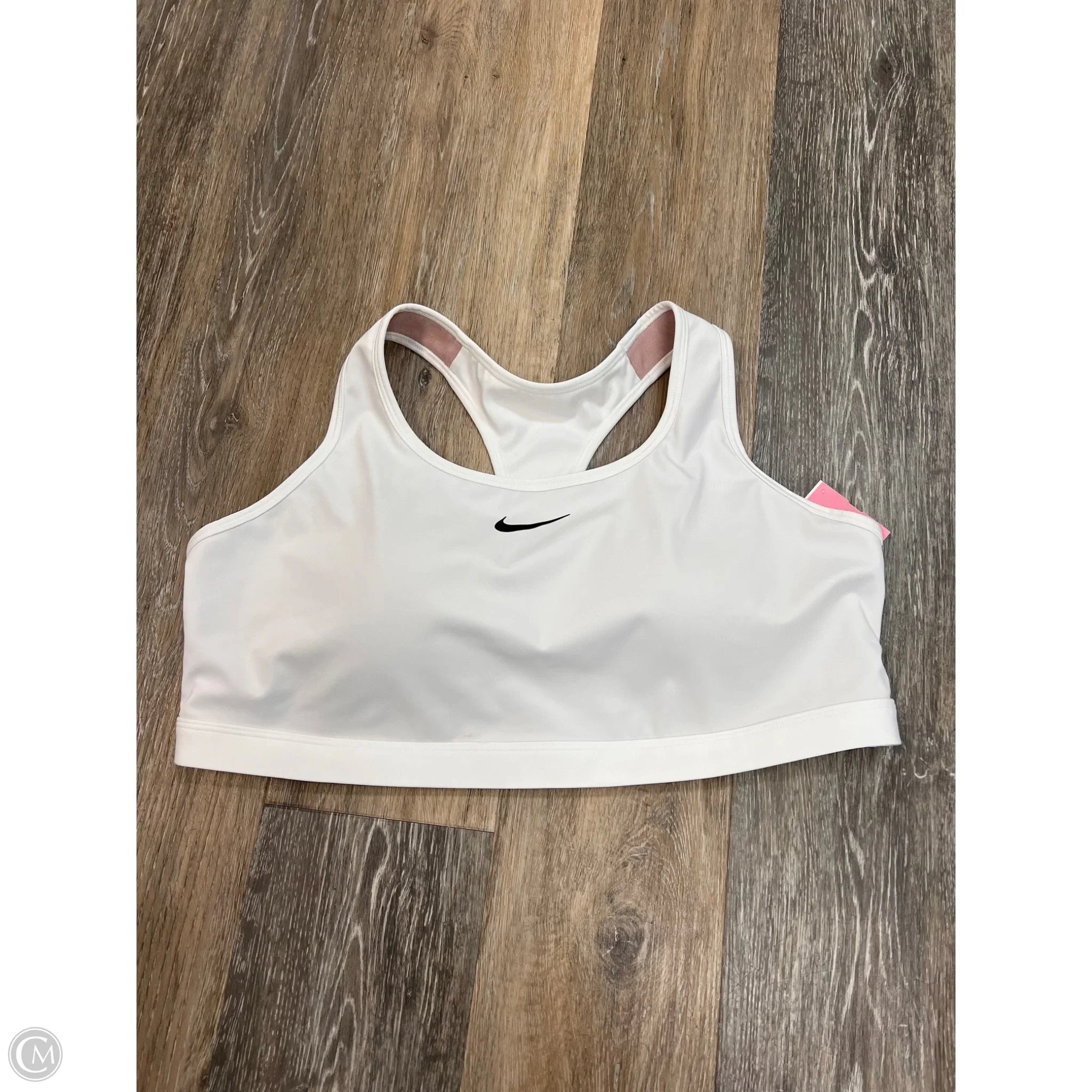 Nike Women's Athletic Sports Bra - White, Plus Size 2X - High Support for Running, Yoga & Gym Workouts
