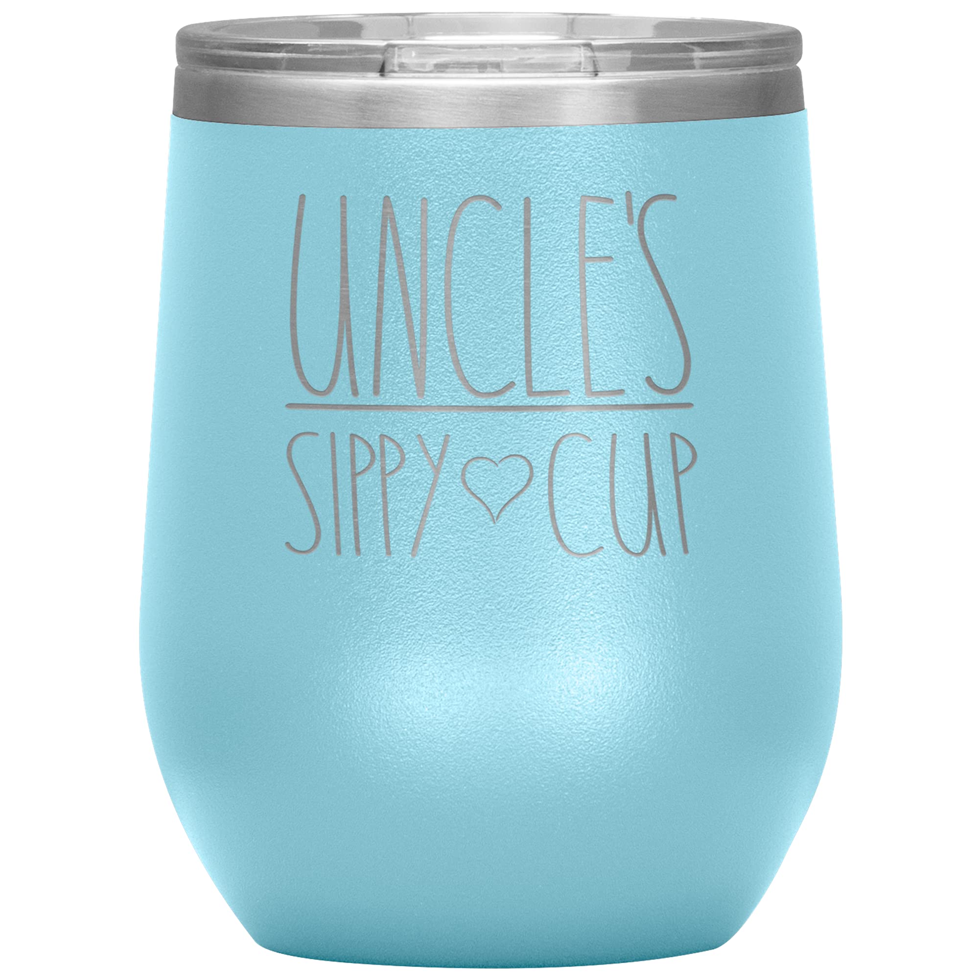 Uncle's Sippy Cup Wine Tumbler - 12oz Leak-Proof Stainless Steel Tumbler with Lid (12 Colors) - Perfect Gift for Uncle, Dad, Father-in-Law - Birthday, Father's Day, Retirement Present - Great for Wine, Coffee, Beer & Outdoor Activities