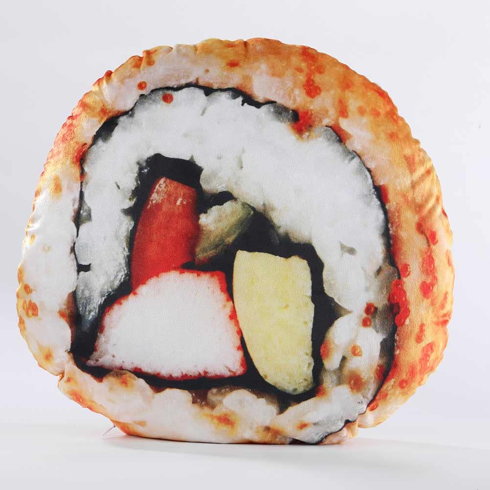Japanese Sushi Roll Plush Throw Pillow - Large Salmon Rice Cushion for Bed, Sofa & Home Decor | Kawaii Anime Style Gift for Sushi Lovers & Cosplay Props