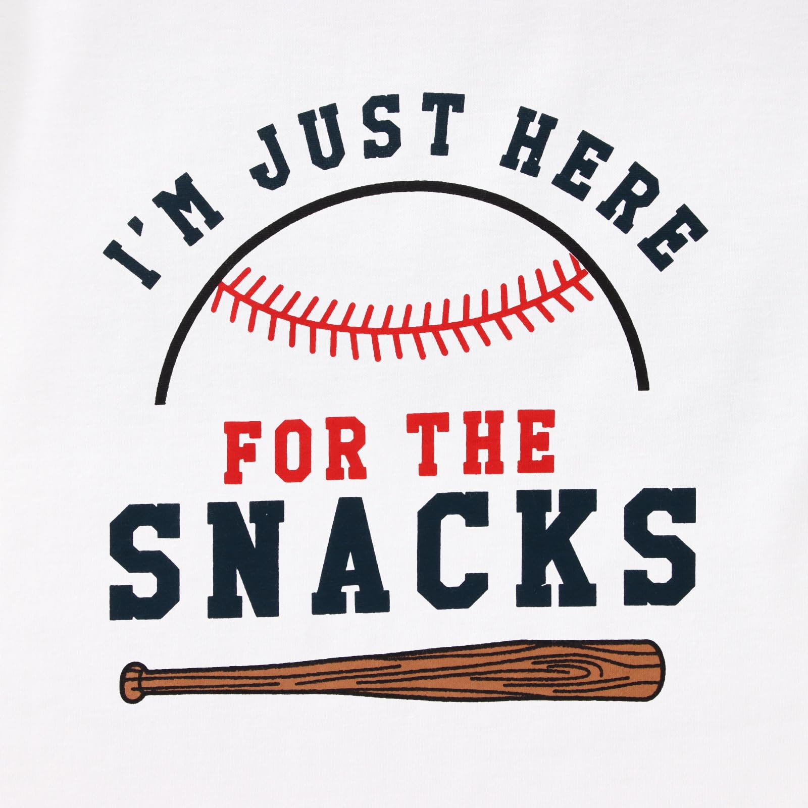 Funny 'I'm Just Here for The Snacks' Baseball Shirt for Toddler Boys & Girls - Soft Short Sleeve Summer Tee Tops for Playdates, Parties & Outdoor Activities