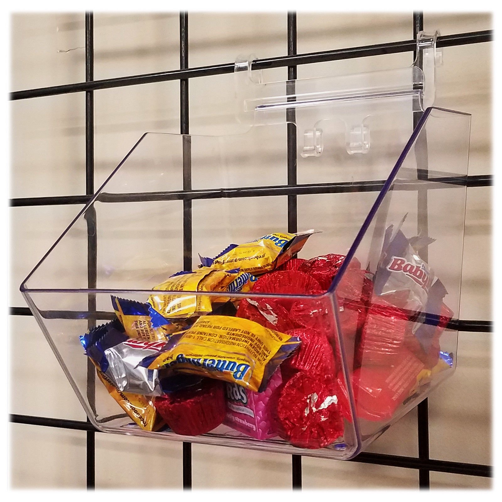 Clear Gridwall Acrylic Bins - 6