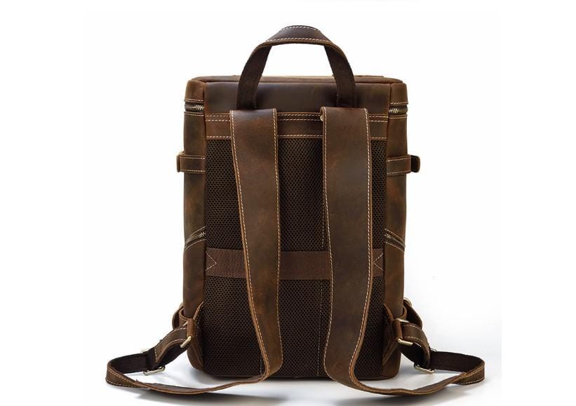 Women's & Men's Brown Leather Backpack - Stylish Rucksack Purse for Travel, Work & Daily Use | Durable & Fashionable Unisex Design