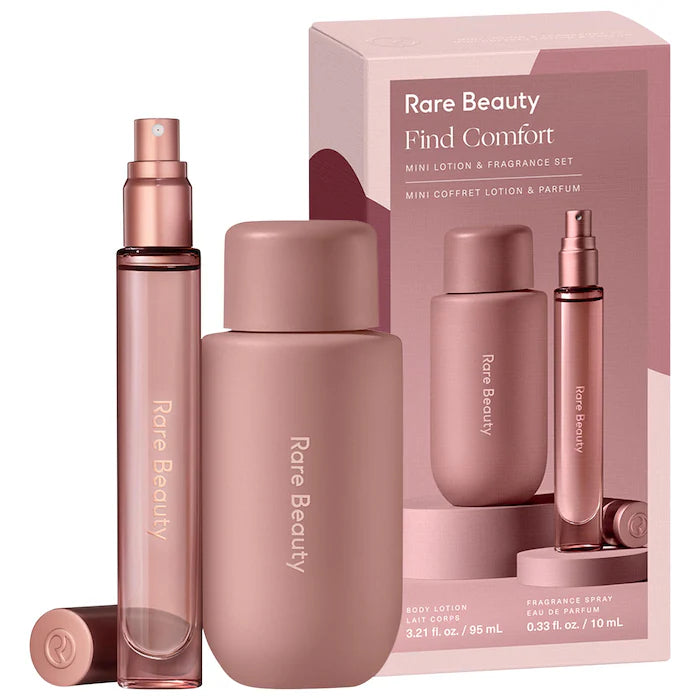 Mini Find Comfort Lotion & Fragrance Set by Rare Beauty | Travel-Sized Skincare & Perfume Duo for On-the-Go Hydration & Aromatherapy