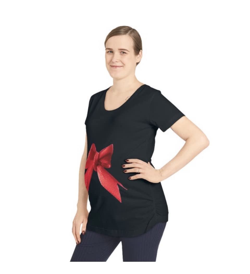 Maternity Bow Shirt for Pregnant Women - Gender Reveal & Pregnancy Announcement T-Shirt - Cute Baby Bump Shirt for New Moms - Perfect for Baby Showers, Photoshoots & Gender Reveal Parties