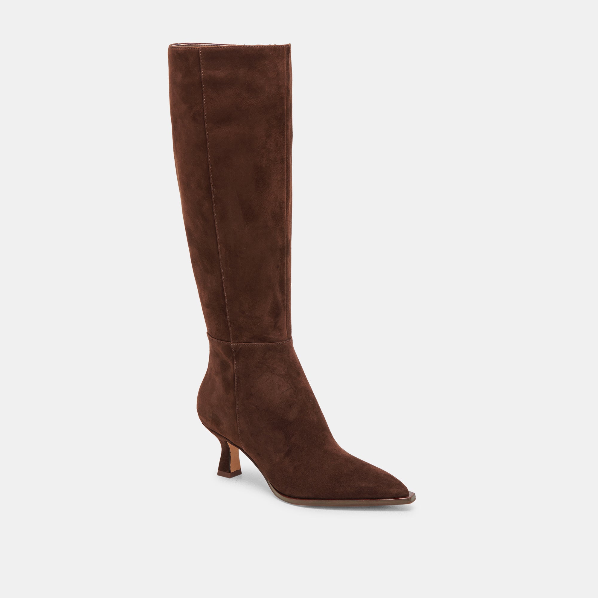 AUGGIE Wide Calf Boots for Women - DK Brown Suede - Comfortable & Stylish Winter Boots for Cold Weather & Outdoor Activities