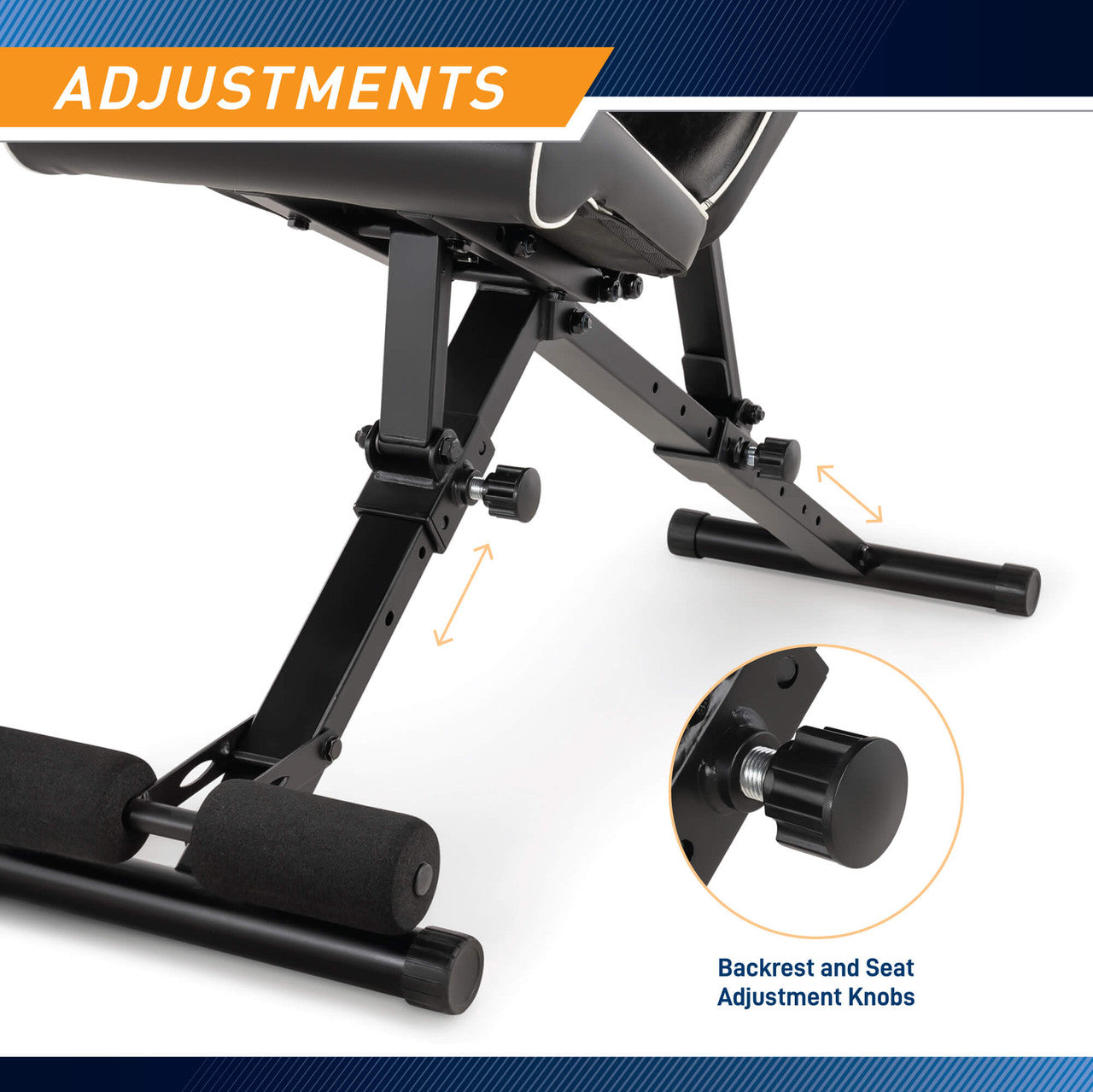 Marcy SB-7485 Utility Bench - Adjustable Weight Bench for Home Gym, Strength Training & Full-Body Workouts - Perfect for Dumbbell Exercises, Sit-Ups & Fitness Training