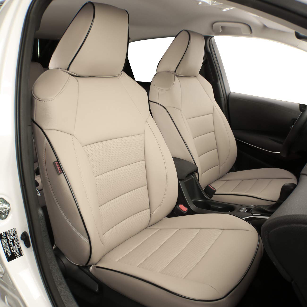 Premium Custom Fit Leather Car Seat Covers for Buick Encore GX 2020-2025 - Full Set Beige - Waterproof & Anti-Slip Protection - Perfect for Road Trips, Daily Commute & Pet Owners
