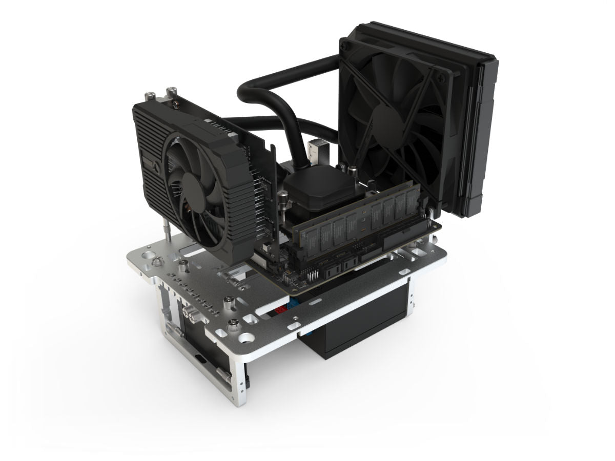 Streacom BC1 V2 Mini Benchtables - Compact Workstation for PC Building & Repair (Silver/Black/Titanium) | Ideal for Electronics Hobbyists & DIY Enthusiasts
