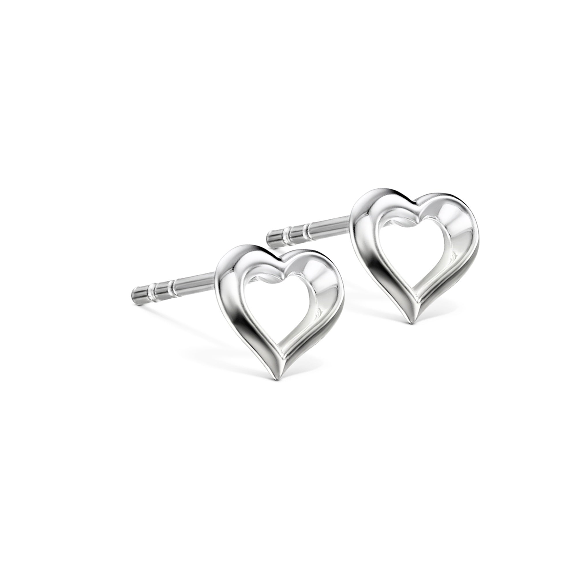 Elsie Open Heart Stud Earrings - Sterling Silver Dainty Jewelry for Women | Perfect for Valentine's Day Gifts, Anniversary & Everyday Wear