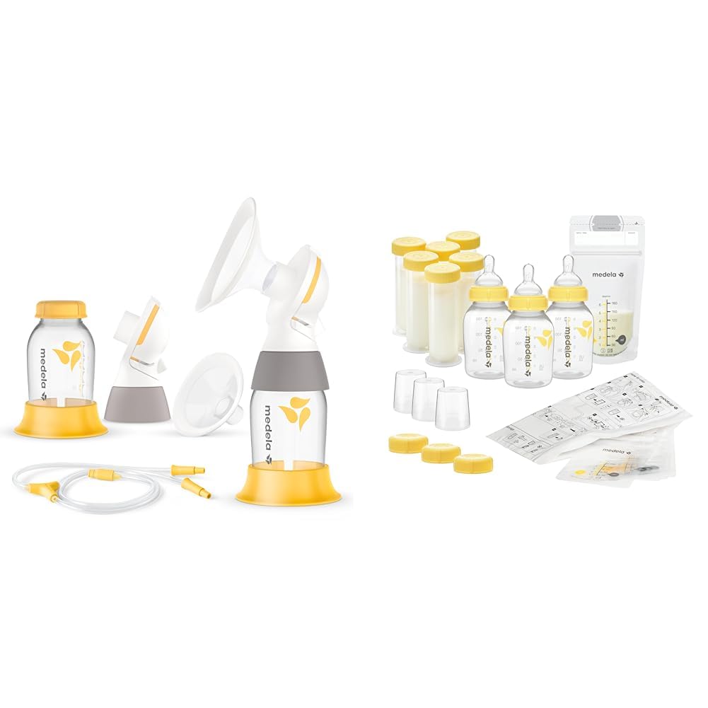 Medela Classic PersonalFit Flex Double Electric Breast Pump Kit with Complete Breast Milk Storage System - BPA-Free, Includes Bottles, Nipples, Travel Caps & Storage Bags | Perfect for Working Moms, Travel & Hospital Use