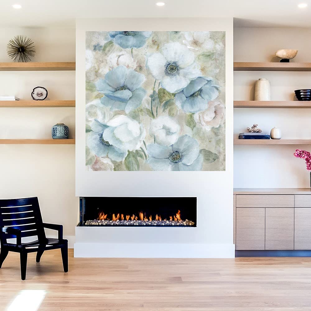 Botanical Wall Art Canvas - Pastel Garden Plant Pictures for Bathroom & Bedroom Decor | 22x22 Inch Fine Art Print by Artist Carol Robinson | Perfect for Spa, Nursery & Boho Home Decor