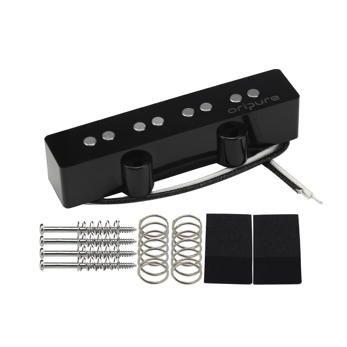 OriPure Alnico 5 J Bass Pickups - Open Style Neck Pickup for 4-String JB Bass Guitar Replacement - Perfect for Jazz Bass Upgrades & DIY Guitar Mods