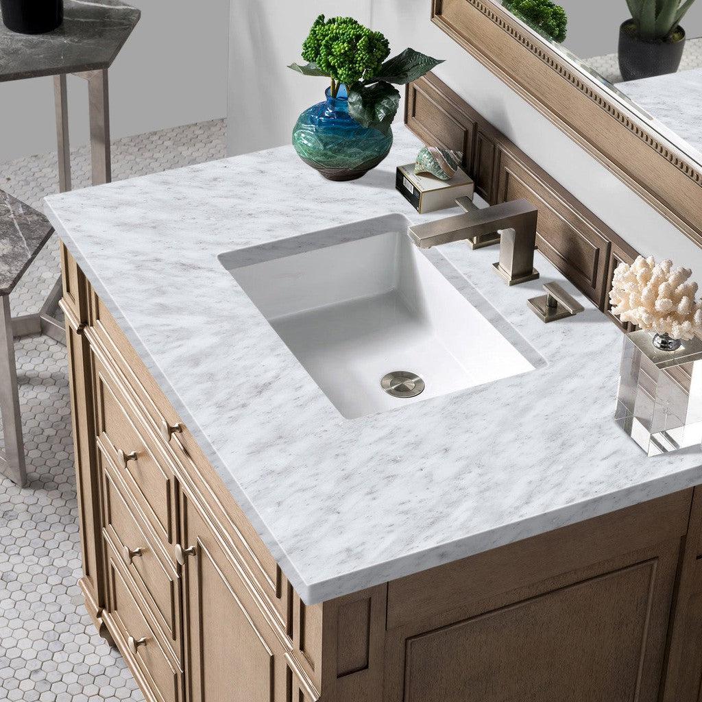 James Martin Vanities Bristol Collection 36 Inch Single Bathroom Vanity in Whitewashed Walnut with Countertop Options - Perfect for Modern Bathroom Renovations and Home Upgrades