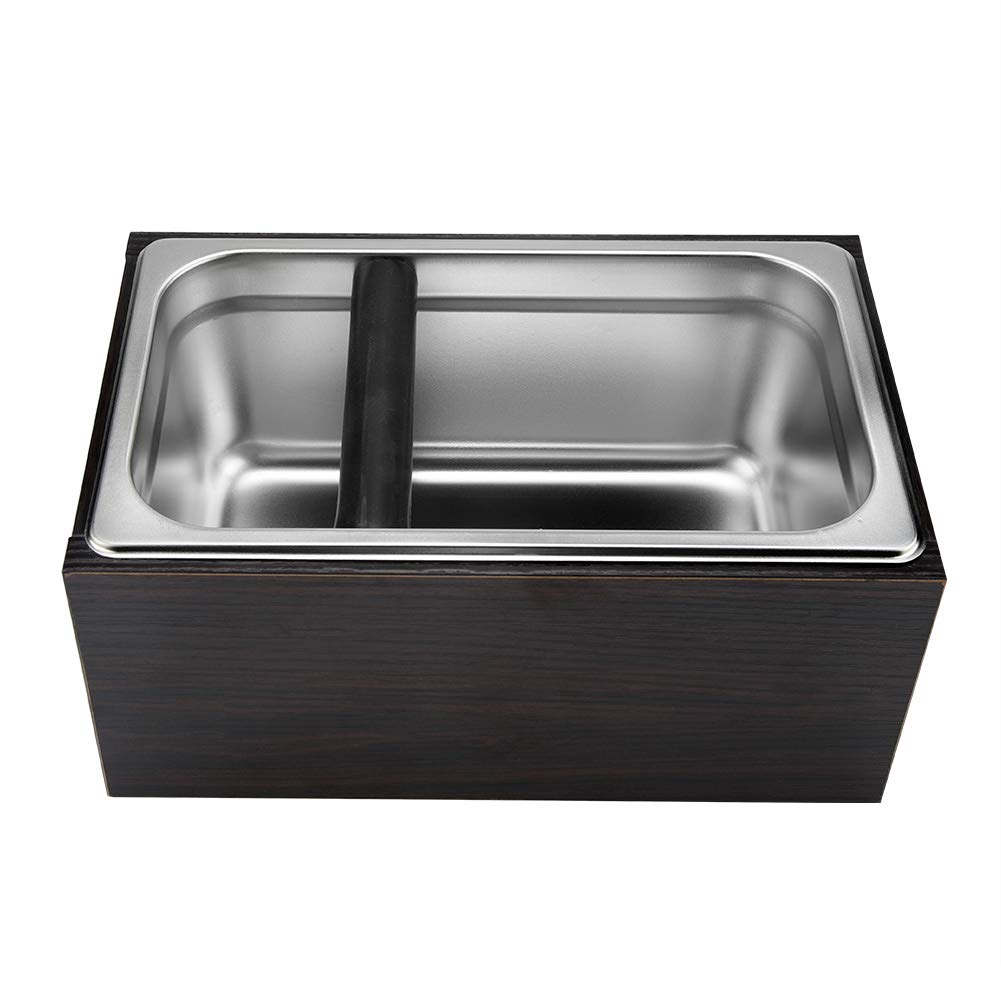 Premium Stainless Steel Coffee Knock Box with Handle - Durable Coffee Grounds Bin for Espresso Waste - Perfect for Home Baristas & Coffee Shops - Ideal for Kitchen Countertops & Commercial Use