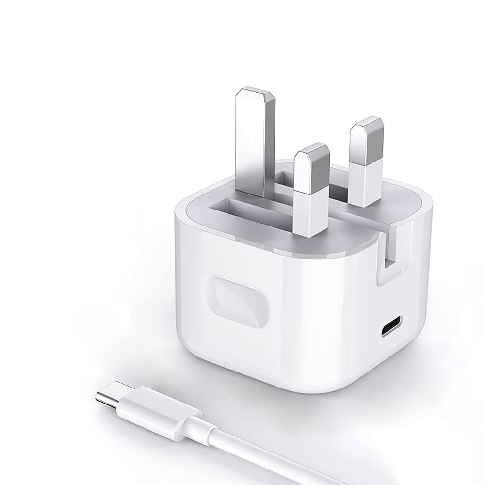 Samsung Galaxy Z Flip 6/Z Fold 6/A55/A35/Z Flip 5/Z Fold 5/A54/A34/Z Flip 4/Z Flip 3 Fast Charger - 20W USB C PD Wall Adapter with Foldable Plug - White - Perfect for Home, Office & Travel Charging