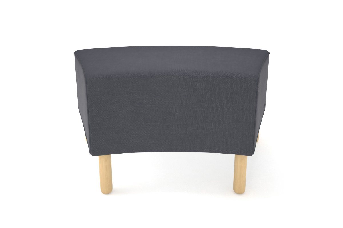 Mondo Ottoman Curve Lounge - Modern Round Storage Footrest Pouf with Removable Cover - Perfect for Living Room, Bedroom, and Office Decor