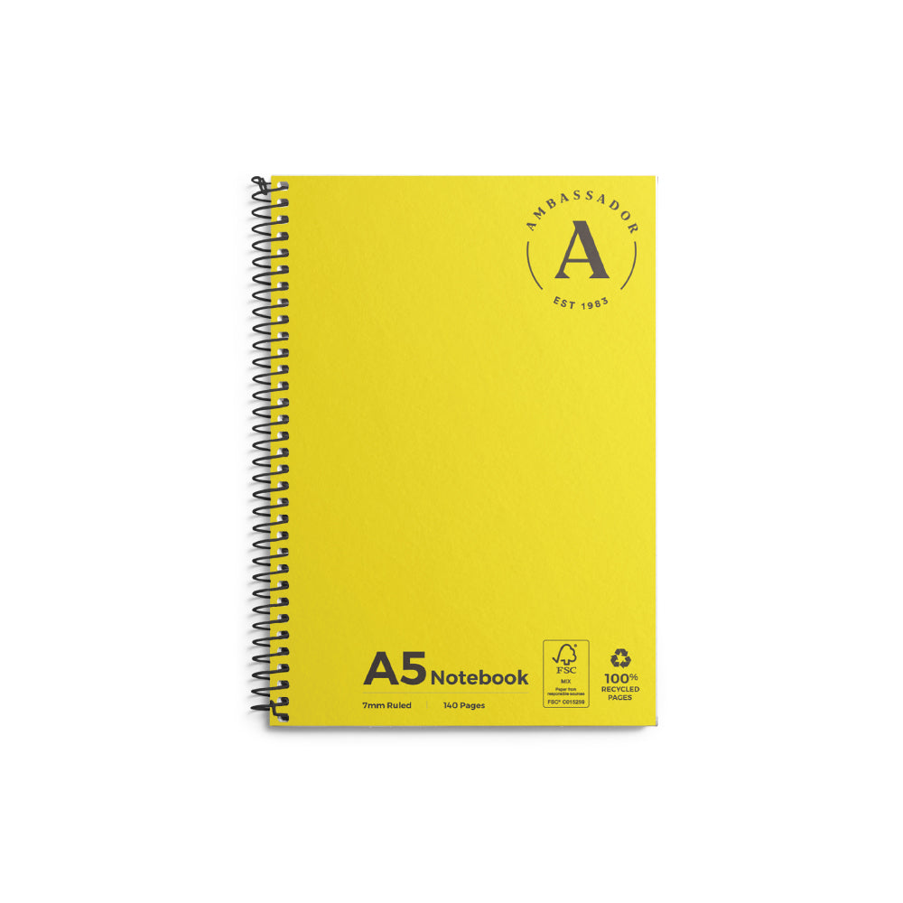 Ambassador A5 Softcover Notebook - 140 Pages, Lined Journal for Writing, Note Taking, and Sketching - Perfect for School, Office, and Travel Use