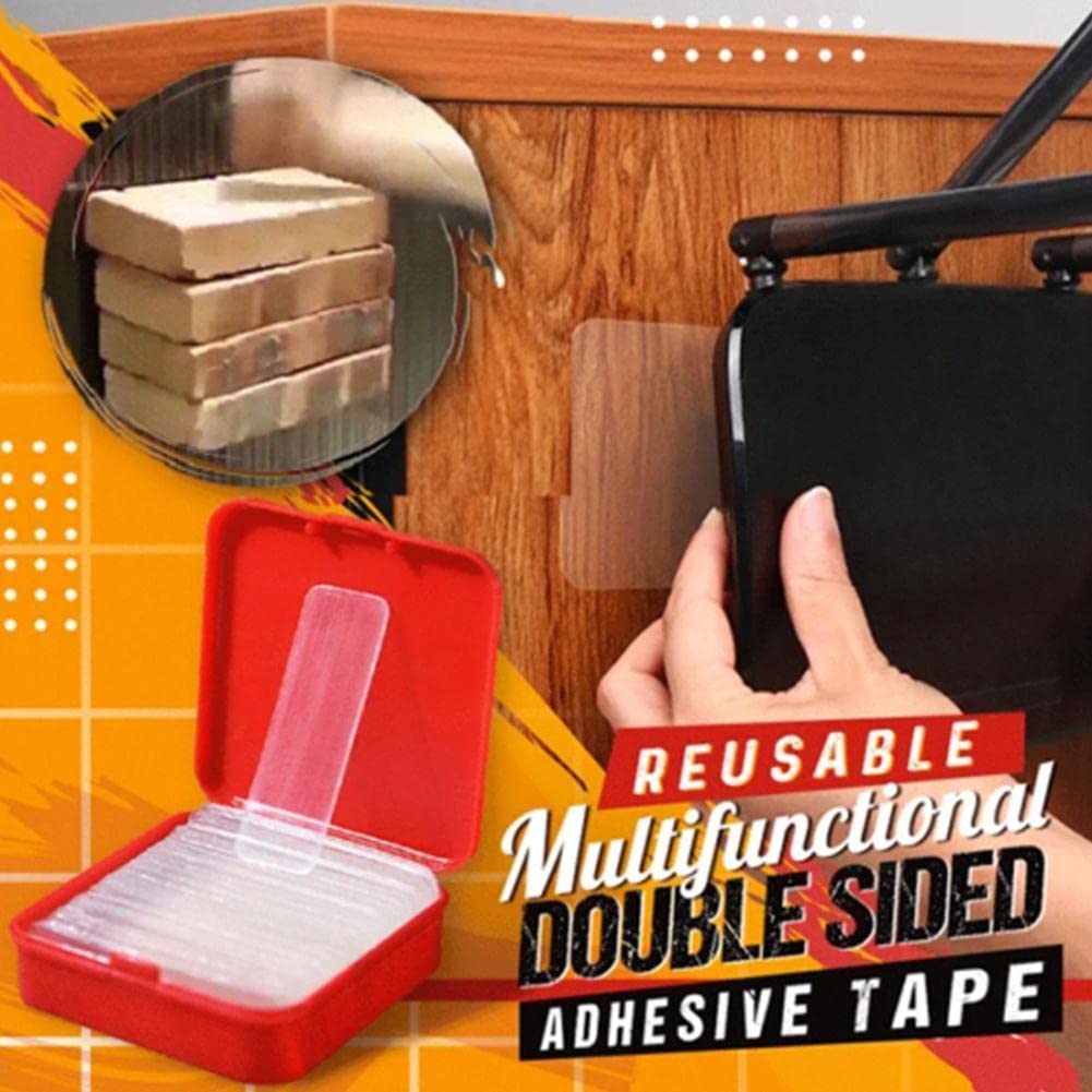 60pcs Strong Clear Waterproof Double Sided Tape - Removable Mounting Adhesive for Carpet Fixing, Wall Decor, Office & Home Use - Perfect for Hanging Photos, Posters, Spring Festival Couplets and DIY Projects