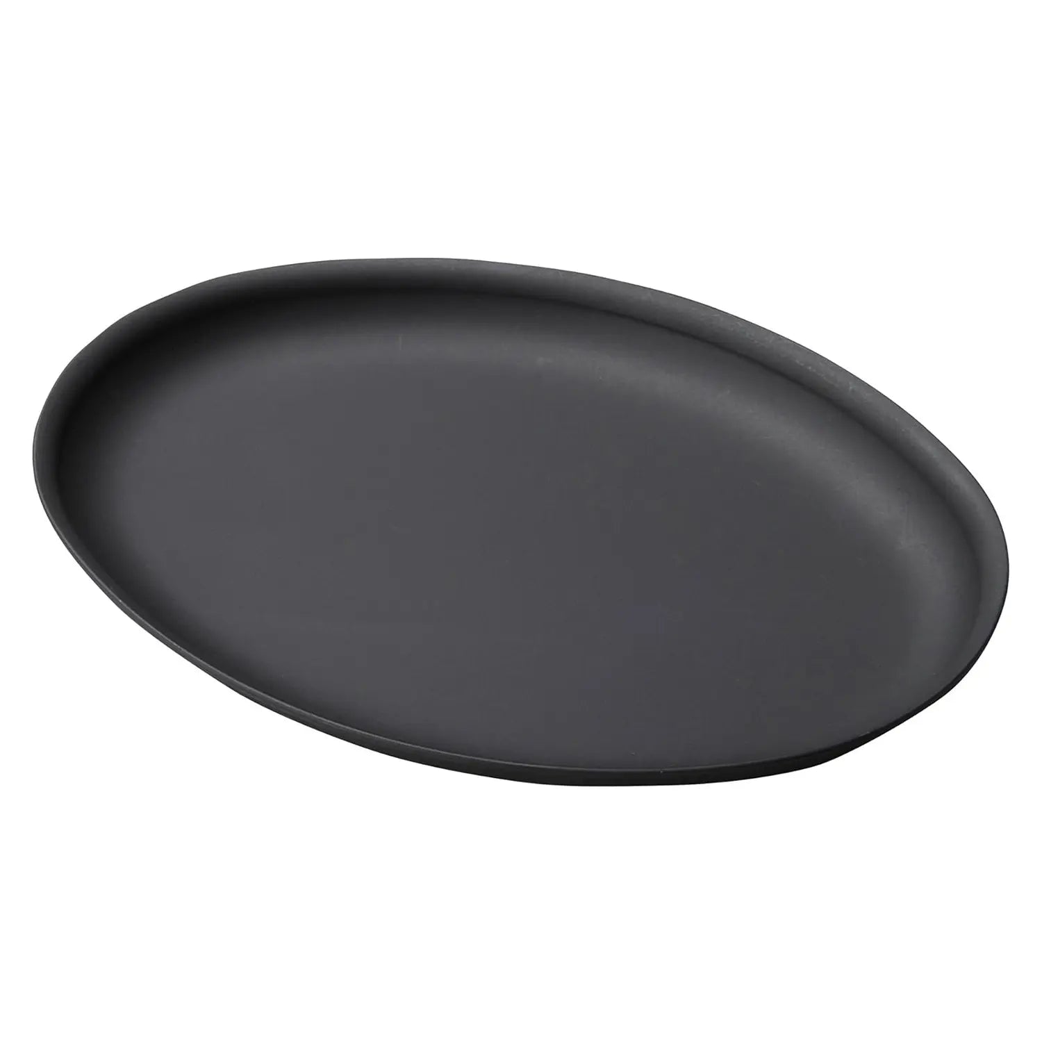 Premium MIN Cast Iron Oval Deep Sizzler Platter - 12 Inch Rustic Serving Dish for Steak, Fajitas & Sizzling Meals - Perfect for Grilling, Camping & Restaurant Style Presentation