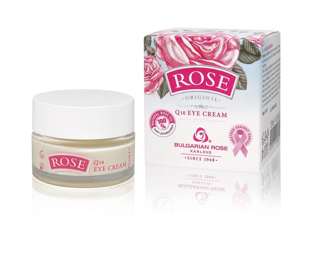Bulgarian Rose & CoQ10 Anti-Aging Eye Cream 15ml - Dark Circle Reduction & Wrinkle Treatment for Delicate Eye Area - Perfect for Night Routine & Travel Skincare