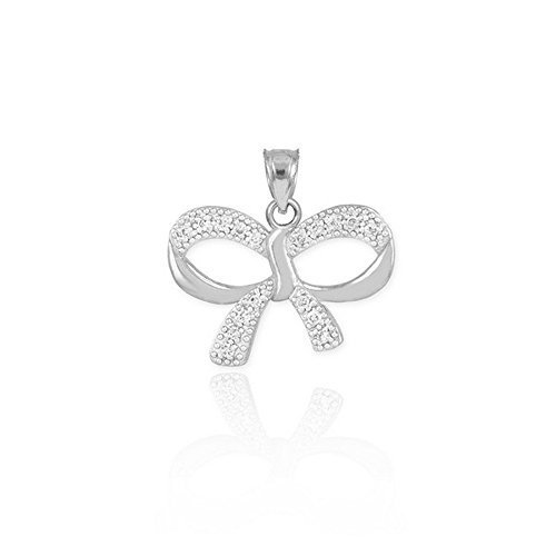 14k Yellow Gold Diamond Bow Charm Pendant Necklace for Women - Elegant Layering Jewelry for Valentine's Day, Anniversary & Special Occasion Gifts