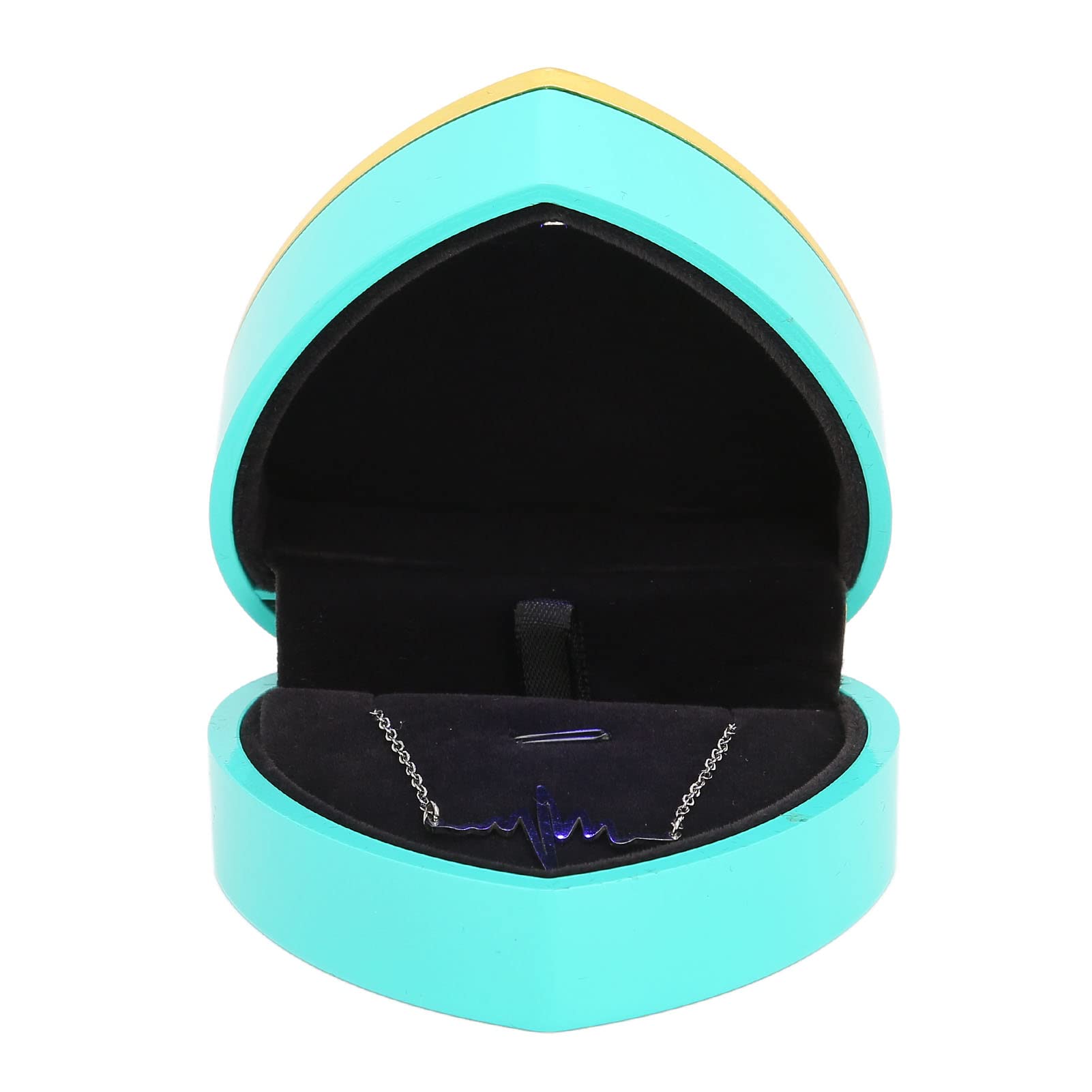 Elegant Heart-Shaped LED Jewelry Display Box with Flocking Lining - Perfect Necklace Gift Box for Women, Jewelry Storage & Romantic Present Scenes