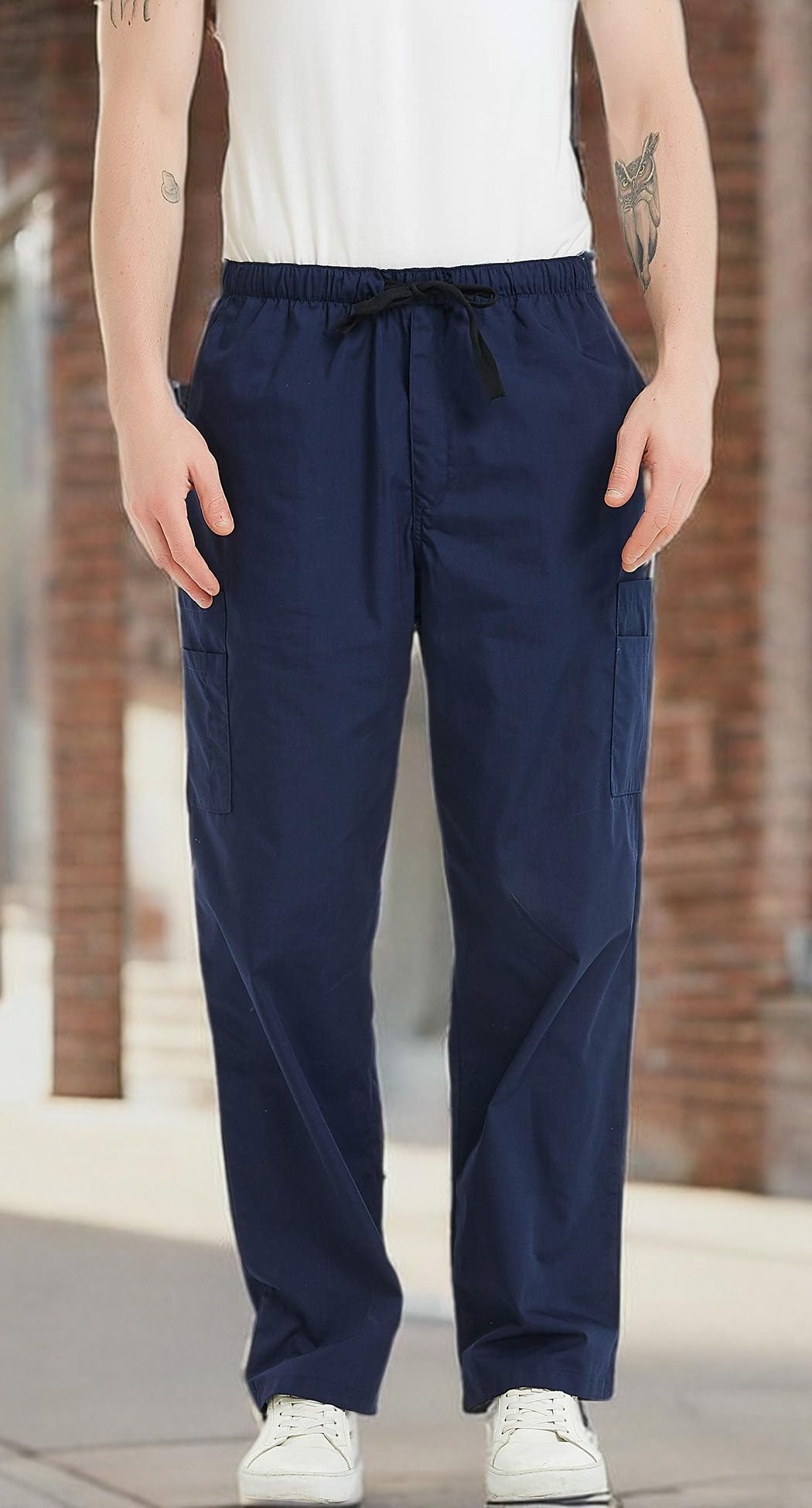 VOGRYE Men's Scrub Pants - 7-Pocket Medical Work Pants with Comfort Waistband, Wrinkle-Resistant & Breathable Fabric - Perfect for Doctors, Nurses & Healthcare Professionals