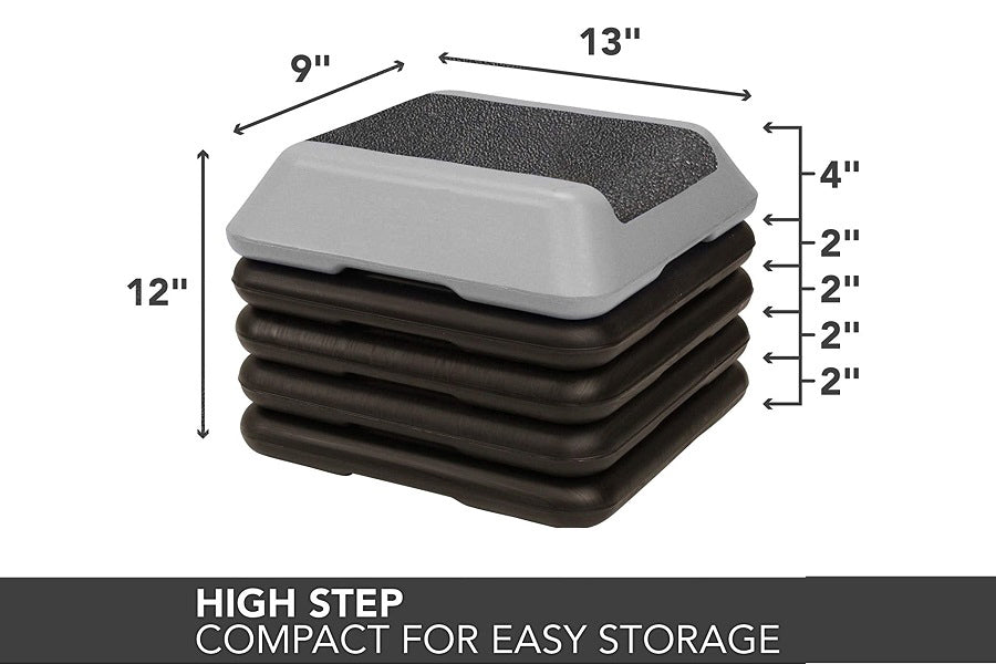 Warrior Aerobic High Step Platform - Adjustable Exercise Stepper for Home Workouts, Cardio & Fitness Training - Perfect for Step Aerobics, HIIT & Strength Training