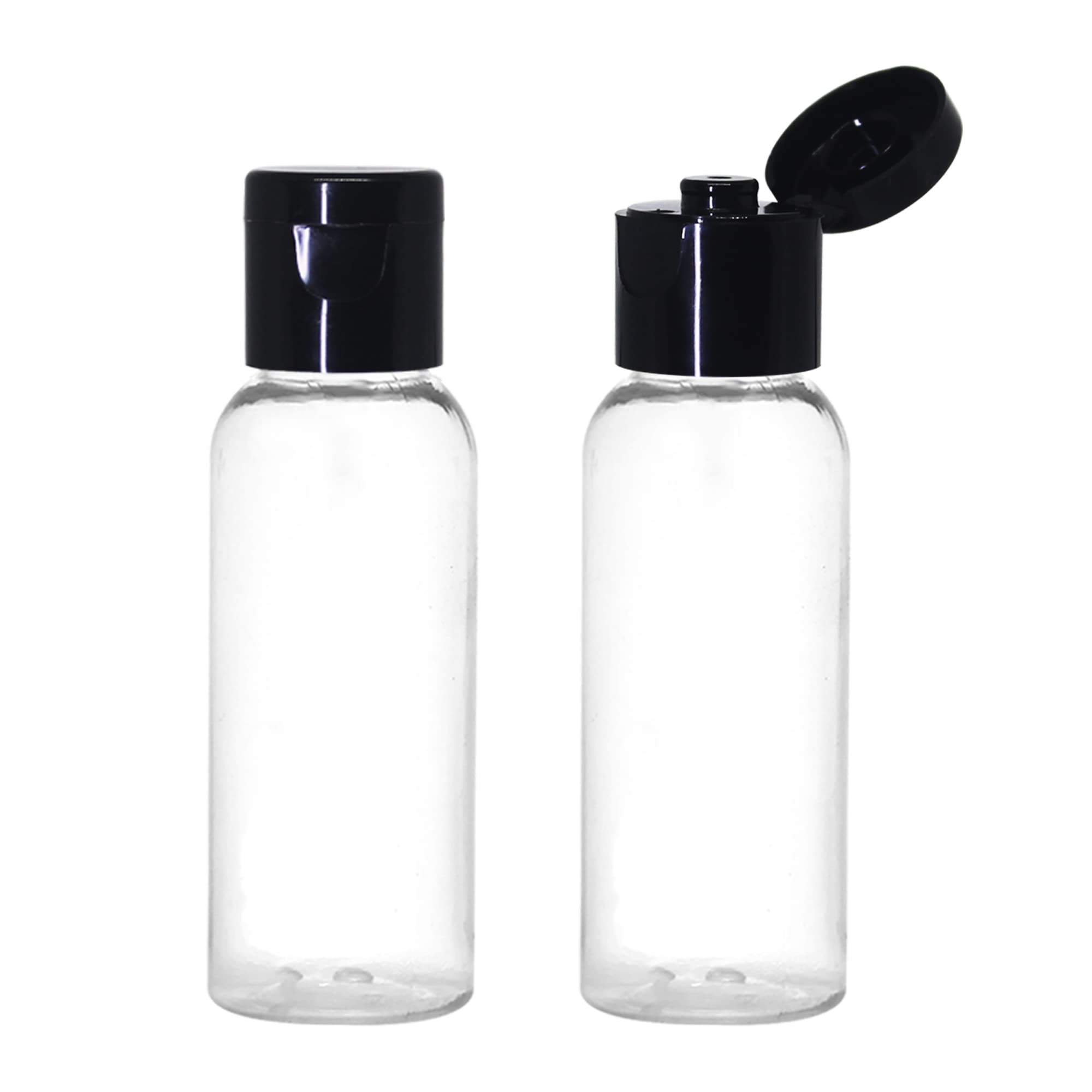 NSB Herbals 30ml Empty Clear Plastic Refillable Travel Bottles - Small Squeeze Cosmetic Containers with Black Flip Cap for Toiletries, Shampoo, Lotion & Cream (Pack of 3) - Perfect for Travel, Gym, Home & DIY Beauty Products