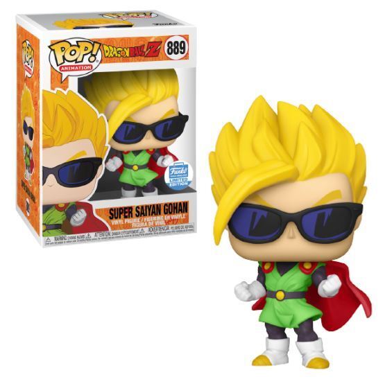 Funko Pop! Dragon Ball Z Super Saiyan Gohan with Sunglasses Exclusive Collectible Figure #889 - Perfect for Anime Fans, Office Decor & Gift for DBZ Lovers