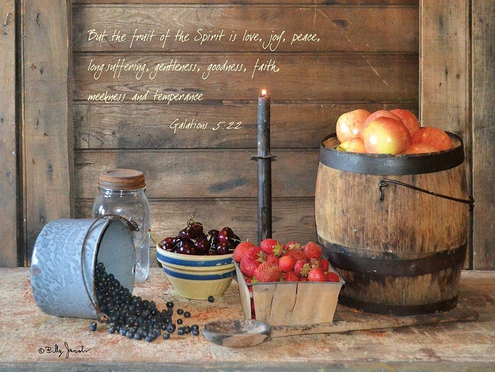 Fruit of The Spirit Christian Wall Art Print - 36x24 Inch Inspirational Bible Verse Poster for Home, Church & Office Decor