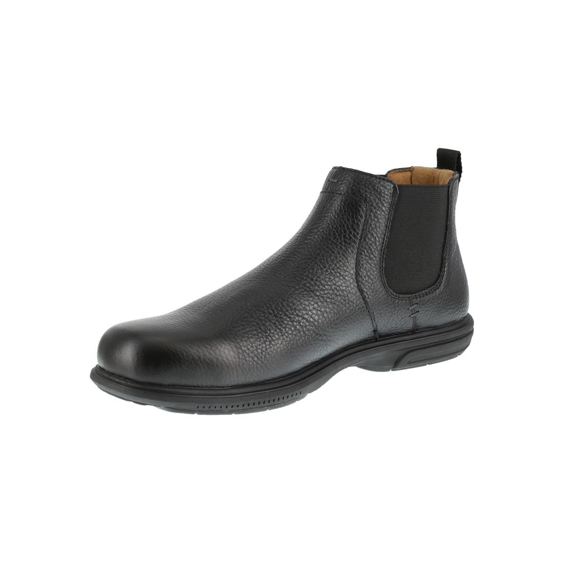 Loedin Steel Toe Pull On Chelsea Work Boots for Men - Black Safety Shoes for Construction & Industrial Work | Slip Resistant & Comfortable