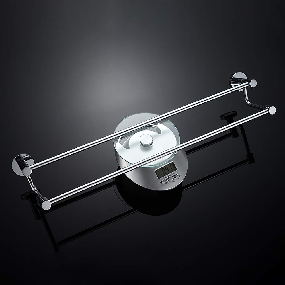 GRIFEMA IBIZA-G30109 59CM Chrome Double Bath Towel Holder - Wall Mounted Towel Rail for Bathroom - Perfect for Spa, Hotel & Home Bathroom Organization
