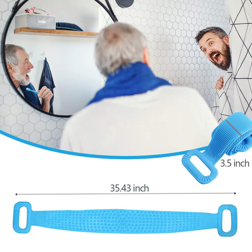 2 Pack Extra Long Silicone Back Scrubber for Shower - Exfoliating Bath Brush for Men & Women with Massage Bristles (30.54 & 30 Inch) - Perfect for Elderly Care & Deep Skin Cleansing - Ideal for Hard-to-Reach Areas & Spa-Like Experience at Home