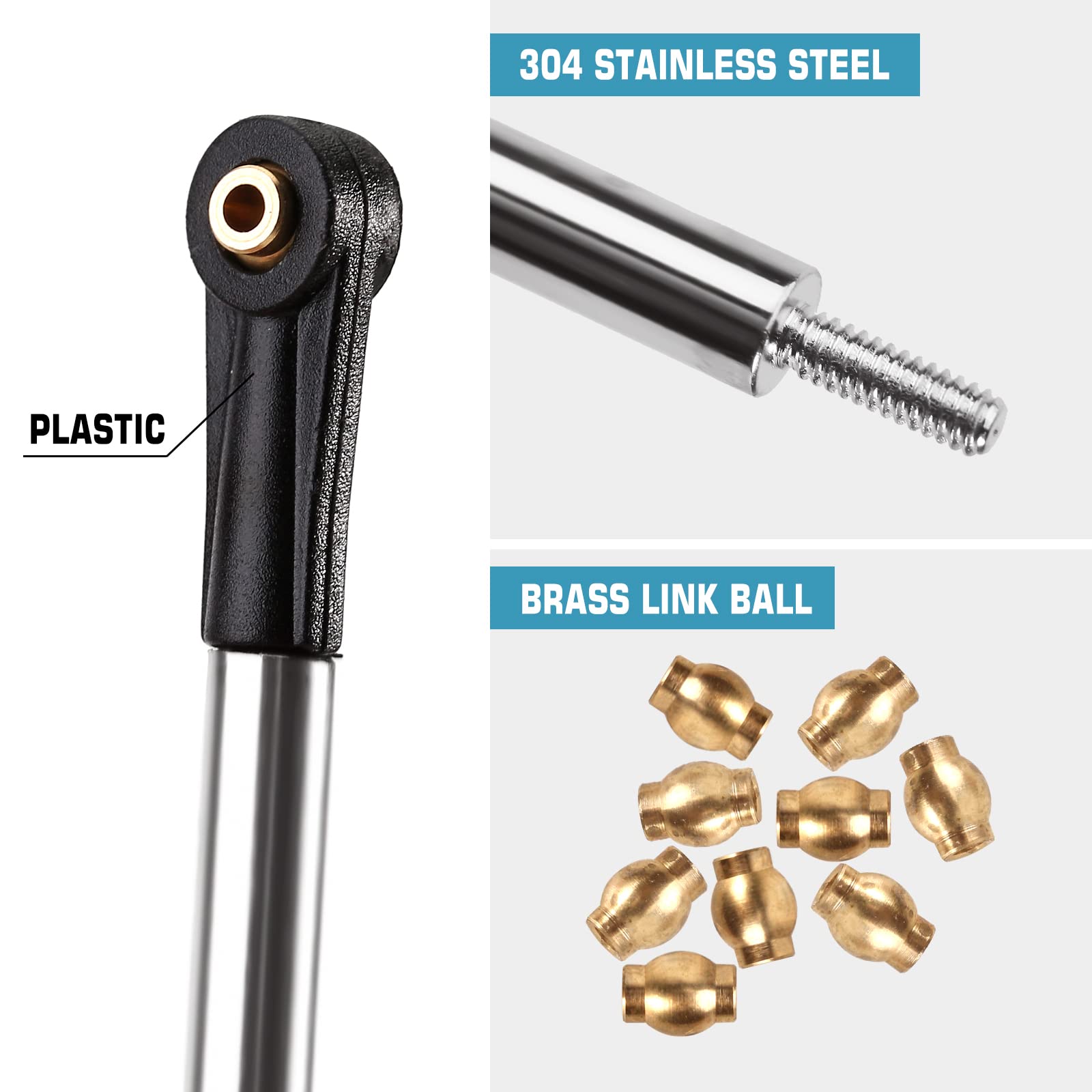 INJORA High Clearance Links Kit for Axial SCX24 C10 JLU Bronco AXI00006 - 1/24 Scale RC Crawler Car Upgrade Parts - Perfect for Off-Road Trails and Rock Crawling