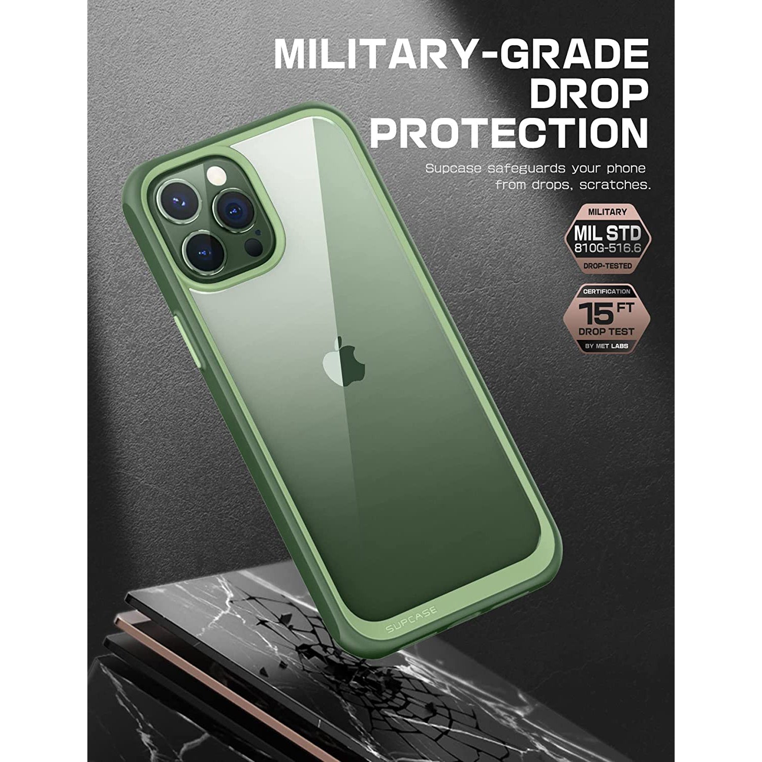 iPhone 13 Pro Case 6.1 Inch - Slim Clear Protective Cover with Shockproof Design | Unicorn Beetle Style in Green | Perfect for Everyday Use, Travel & Outdoor Activities