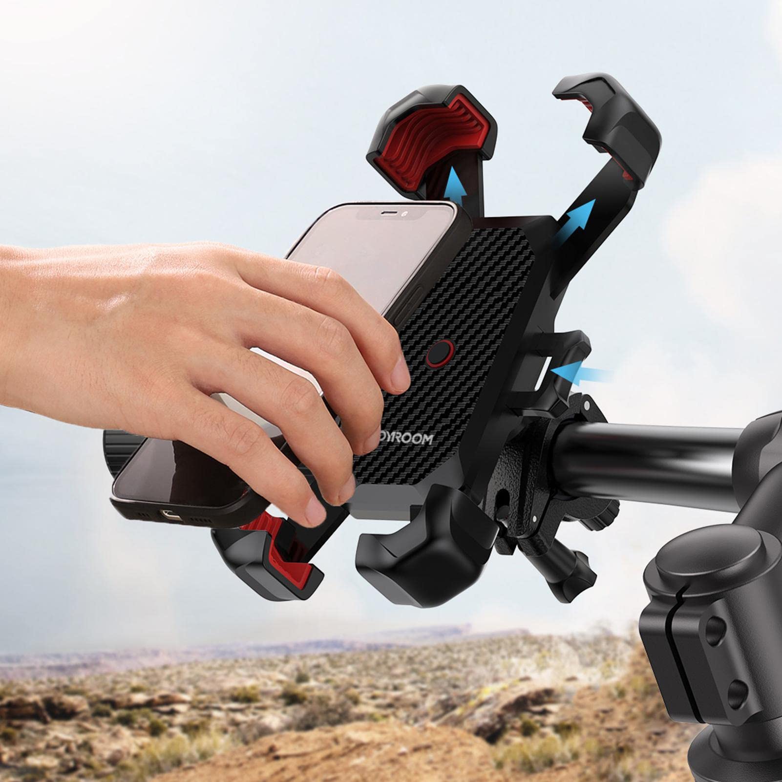 Best Handlebar Phone Mount - 360° Rotating Bike Phone Holder for Motorcycle, Bicycle & Scooter | Secure Phone Mount for Road Trips, Music, GPS Navigation, Vlogging & Hands-Free Calls | Perfect for Cycling, Commuting & Outdoor Adventures