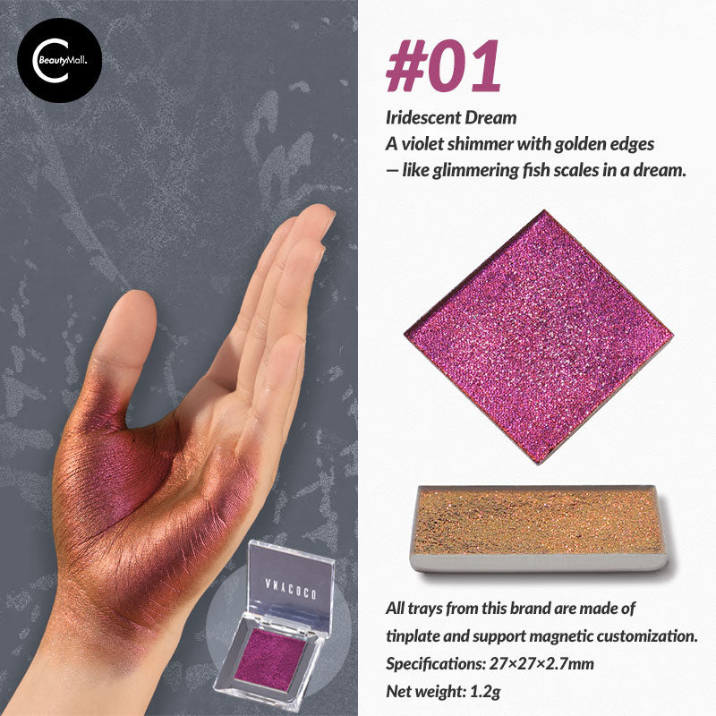 ANYCOCO Yujingzi Series - Photochromic Ultra Glitter Mono Eyeshadow | Color Changing Makeup for Day & Night | Perfect for Parties, Cosplay & Special Occasions