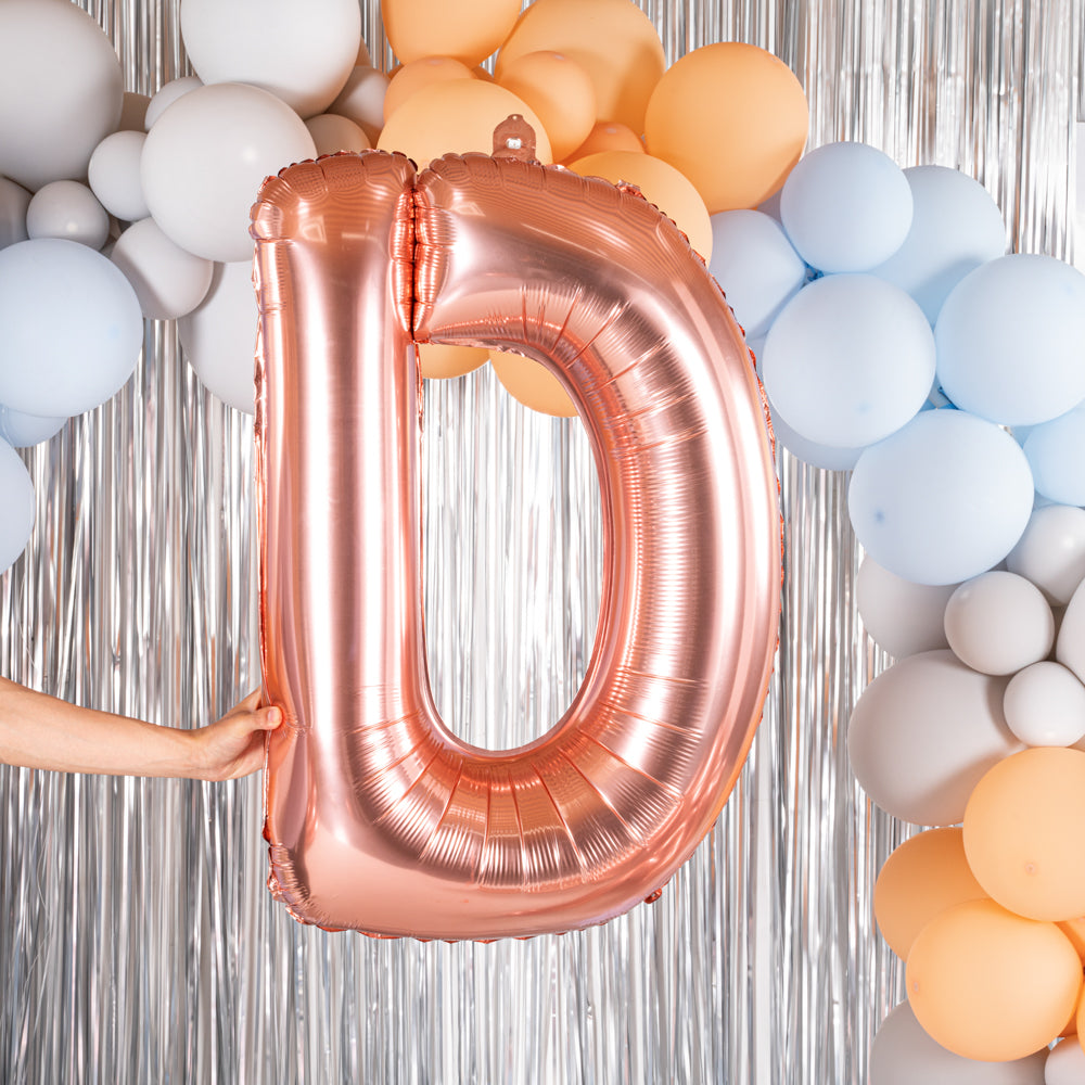 Balloonify Rose Gold Mylar Letter D Balloon - 40 Inch Large Foil Alphabet Balloon for Birthday Party Decorations, Wedding, Anniversary, Baby Shower & Special Events (1 Count)