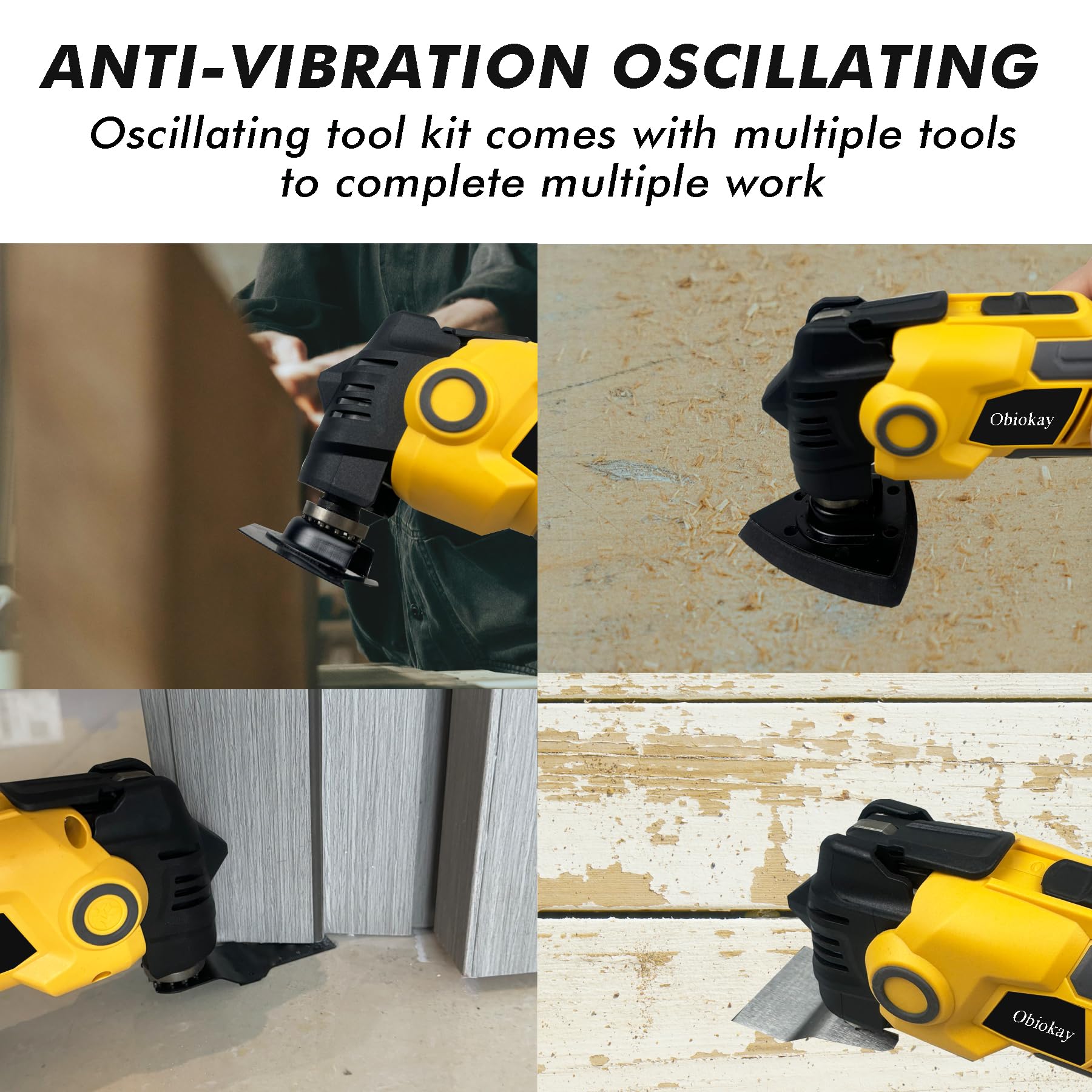 DeWalt 20V Max Cordless Oscillating Multi-Tool Kit with 6-Speed Control, 4° Oscillation Angle & Anti-Vibration Technology - Includes Blades for Cutting, Grinding, Sanding (Tool Only) - Perfect for DIY Projects, Woodworking, Home Renovations and Professional Construction Work