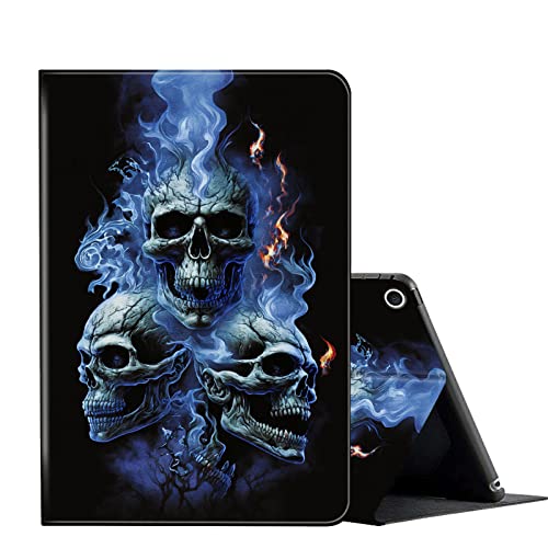 Blue Fire Skulls Gothic Art